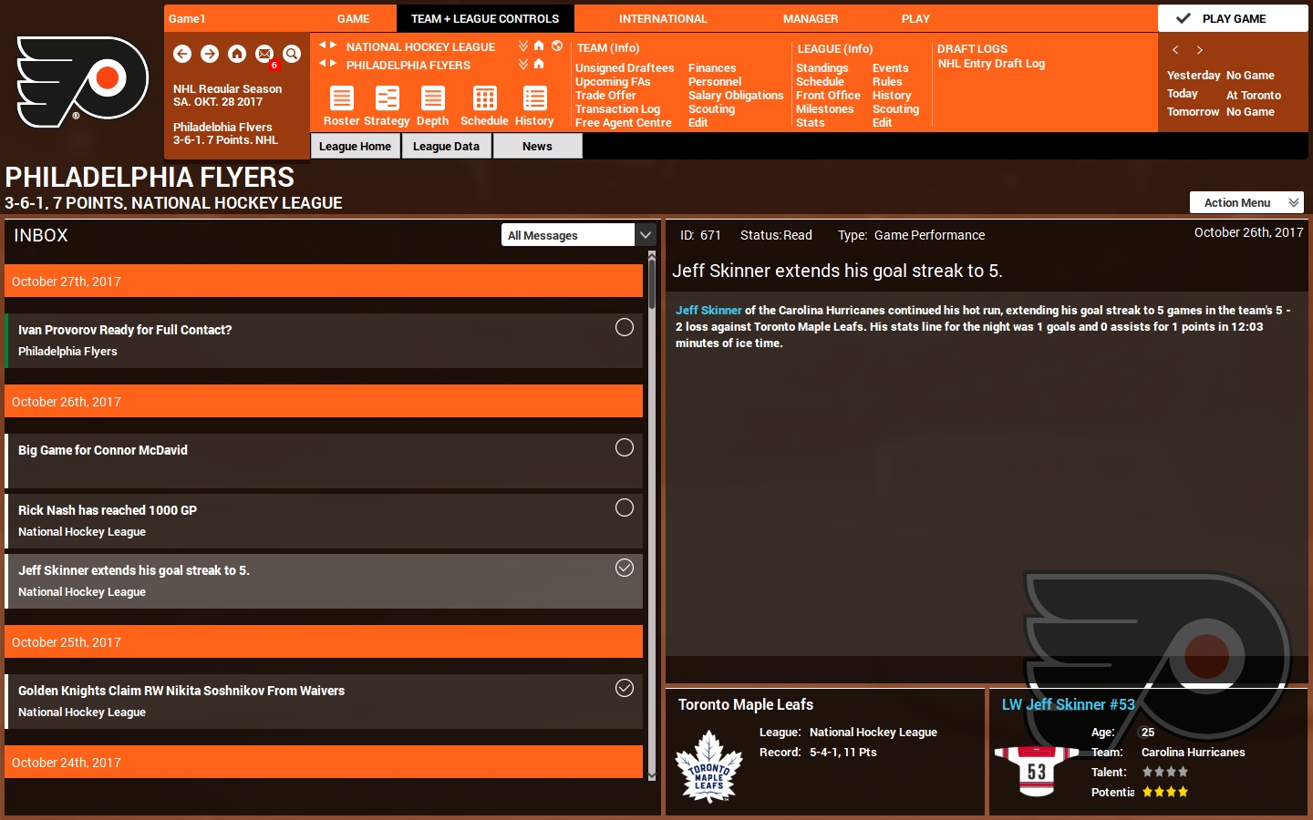Captura: Franchise Hockey Manager 4
