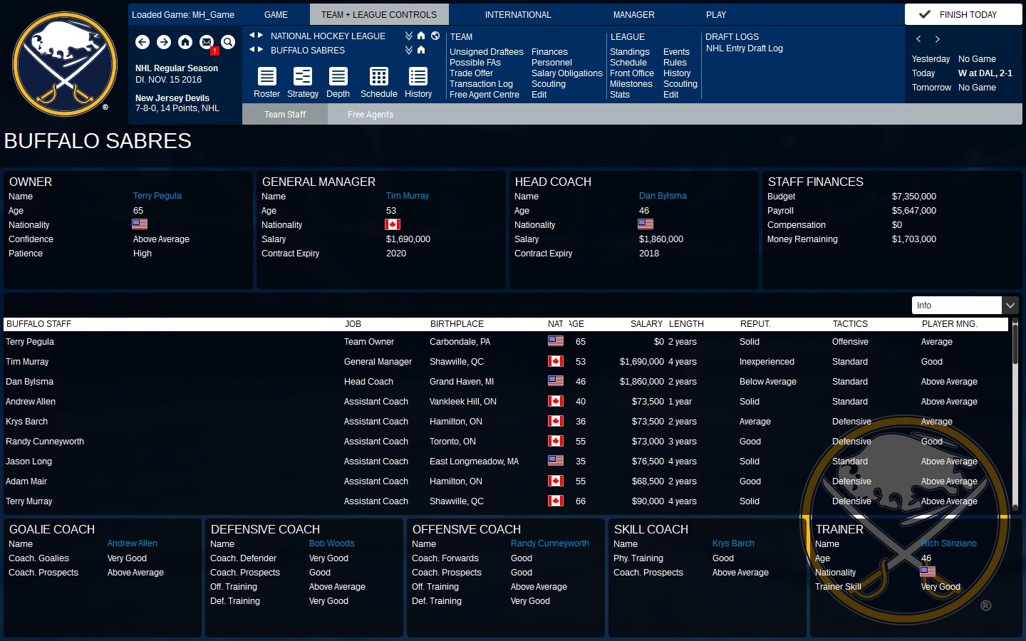 Captura 14: Franchise Hockey Manager 3