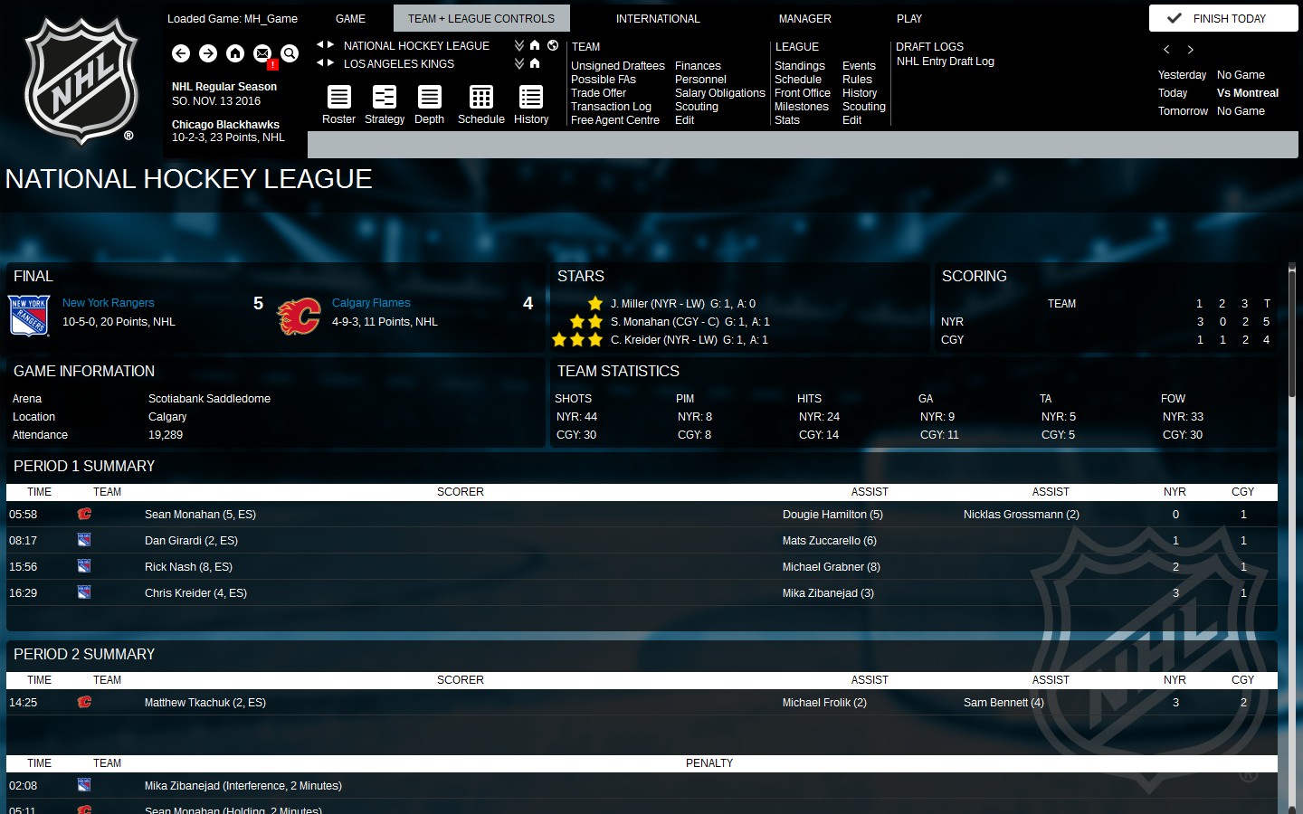 Captura: Franchise Hockey Manager 3