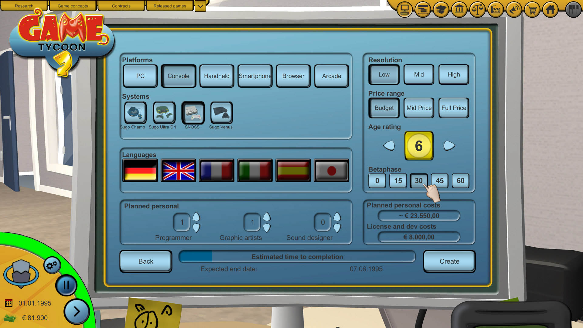 Captura: Game Tycoon 2