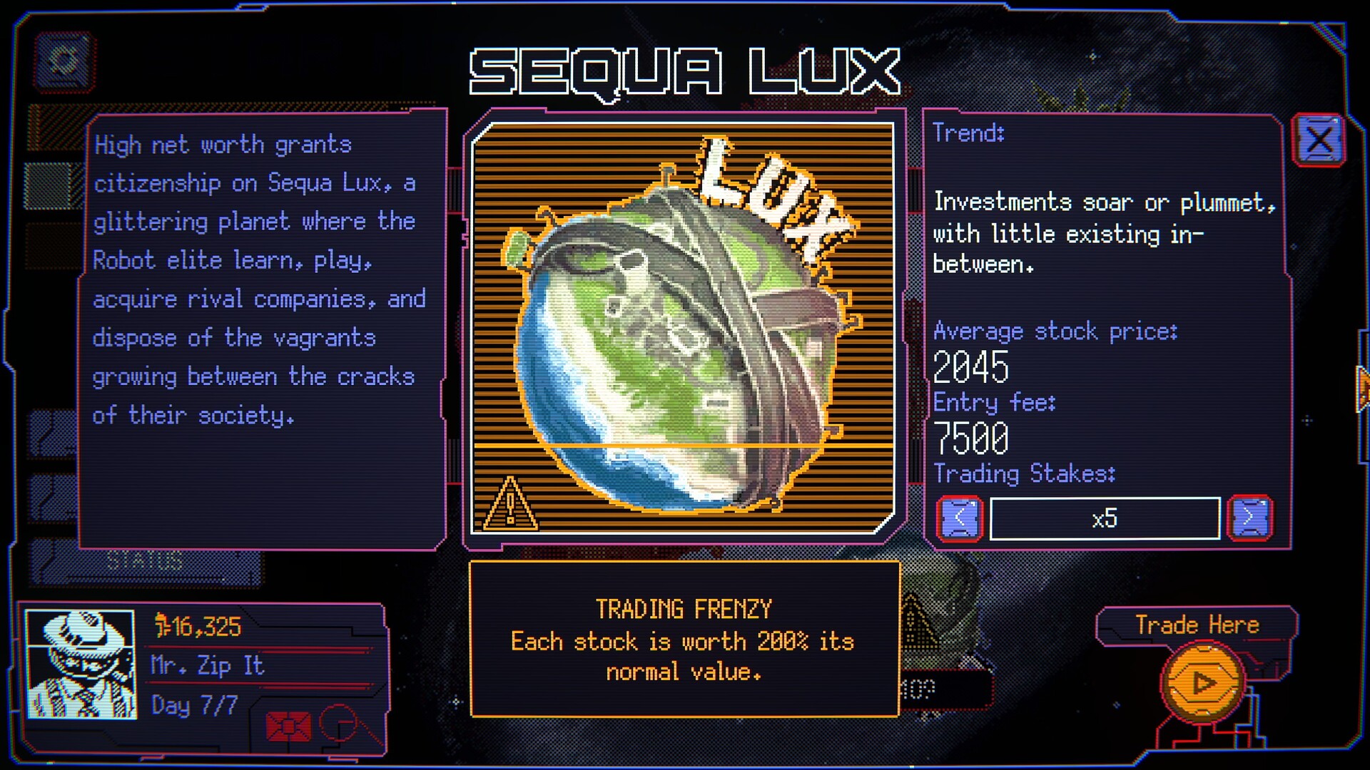 Captura: Space Warlord Baby Trading Simulator